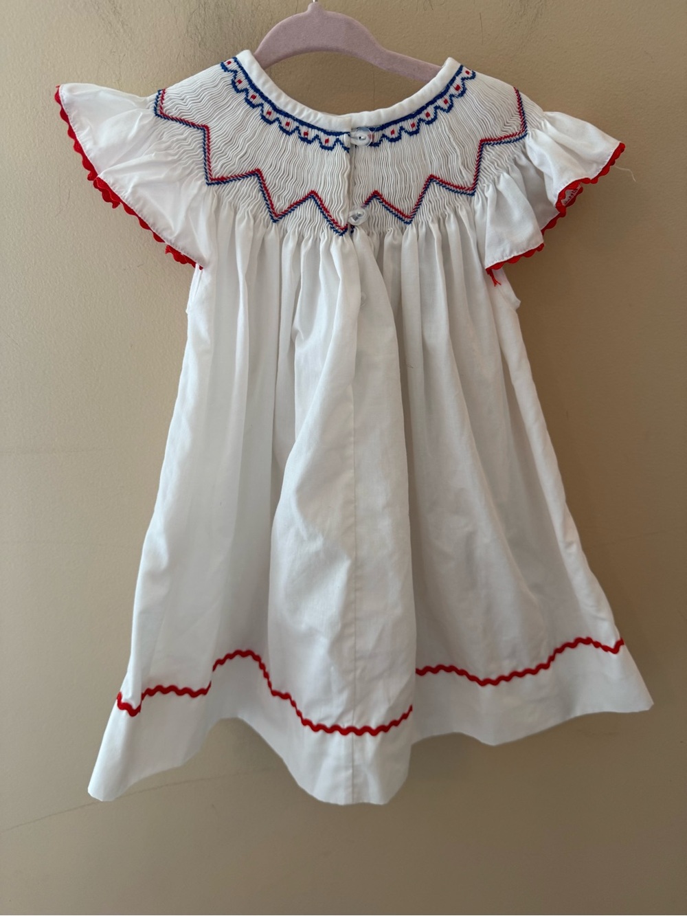 Smockingbird Patriotic nautical anchors dress size 18 months - Picture 2 of 6
